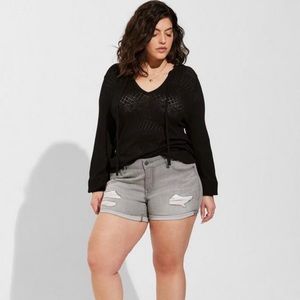 Mid Rise Shortie Short - Super Soft Grey Wash